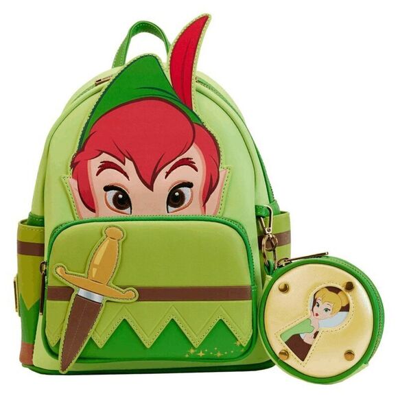 Loungefly Peter Pan and Tinker Bell Cosplay Backpack with Coin Purse - Picture 1 of 4